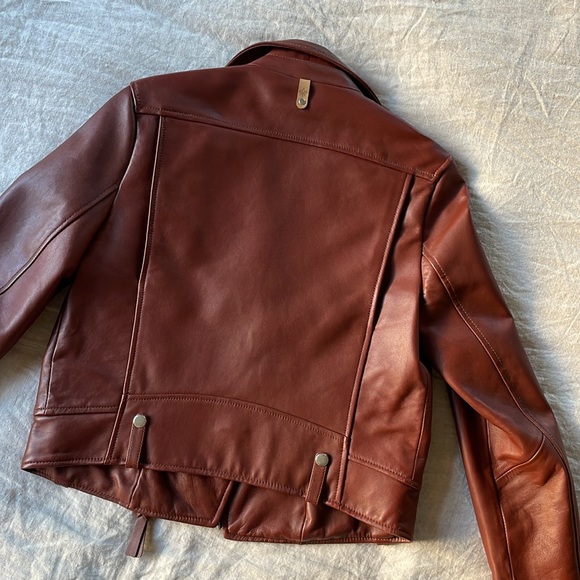 Mackage Baya Brown Leather Jacket Size S - Picture 6 of 9